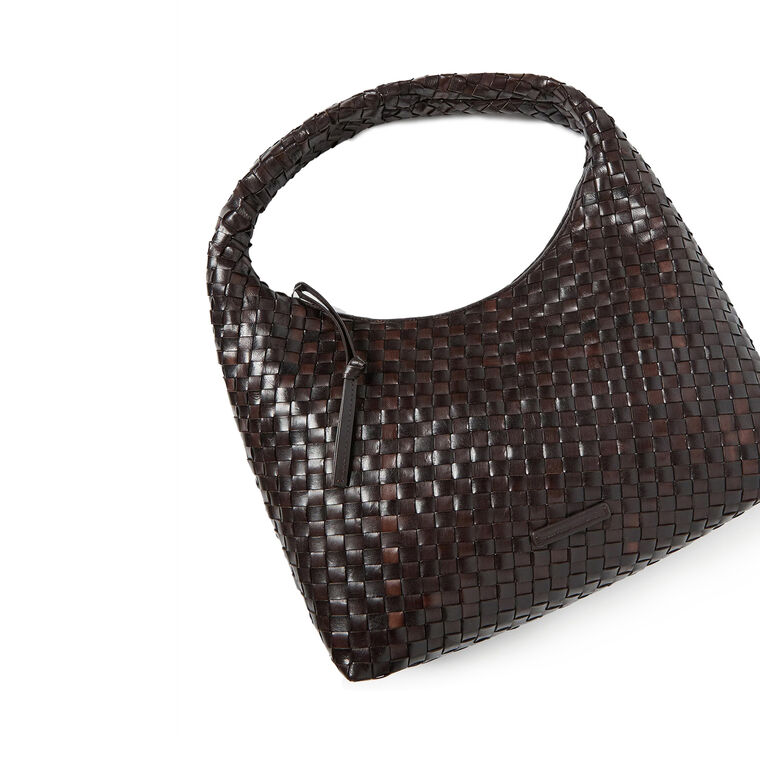 Willow Woven Leather Hobo Bag image number null