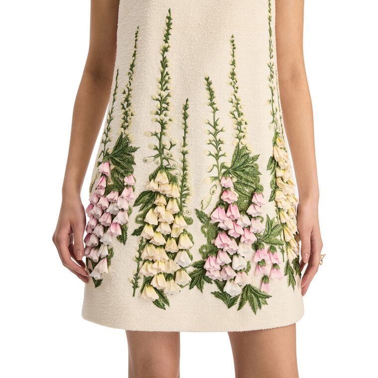 Foxglove Embroidered Tweed Shift Dress image number null