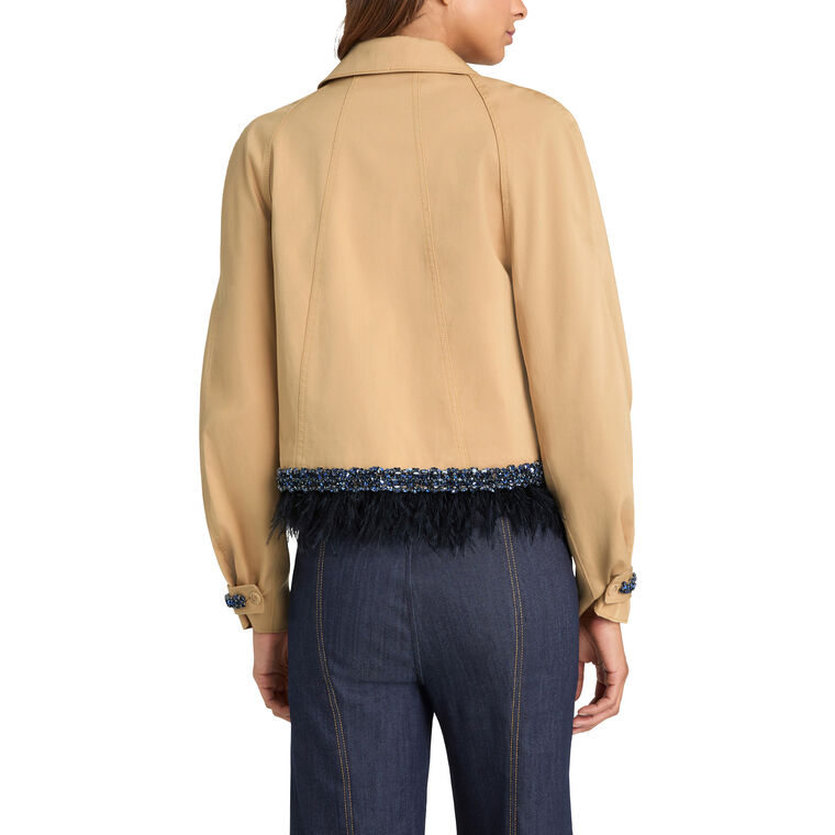 Carmila Feather Trim Sequin Detail Jacket image number null