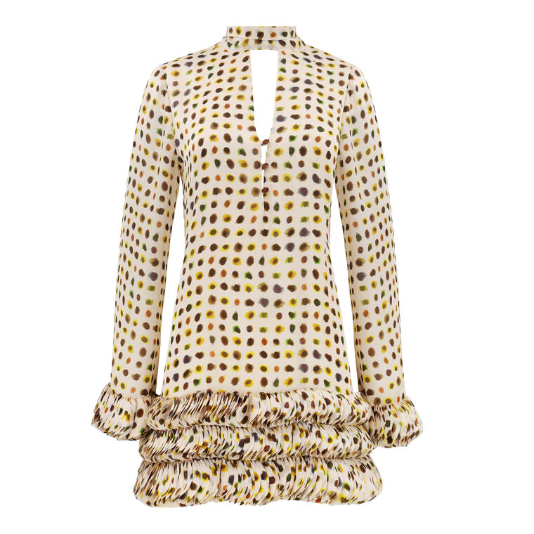 Azira Cutout Polka-Dot Ruffle Mini Dress image number null
