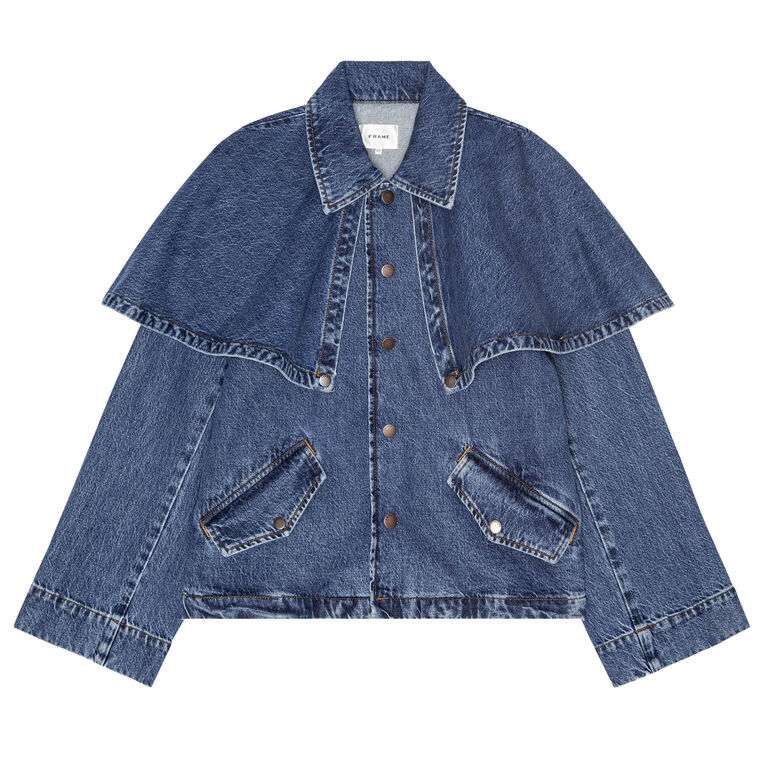 The Denim Cape Jacket image number null