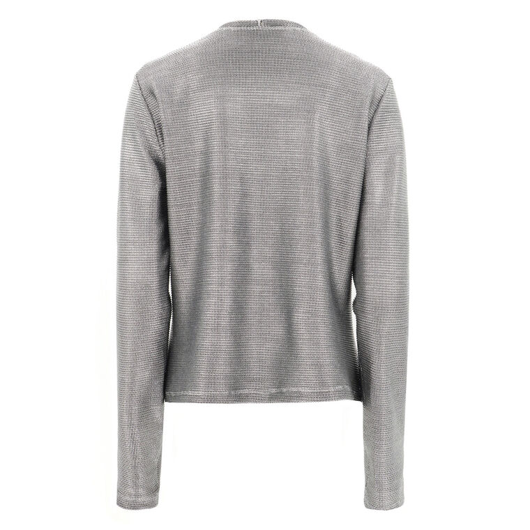 Metallic Mesh Long Sleeve Shirt image number null