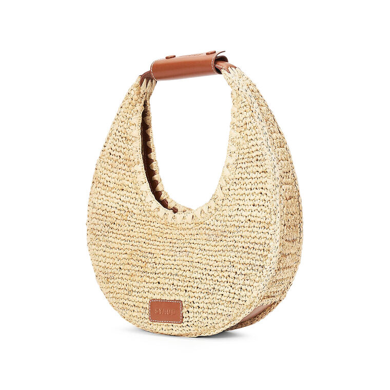 Moon Raffia Shoulder Bag image number null