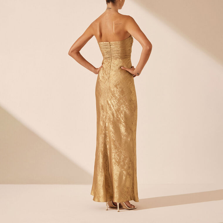 Royale Strapless Lace Up Maxi Dress image number null