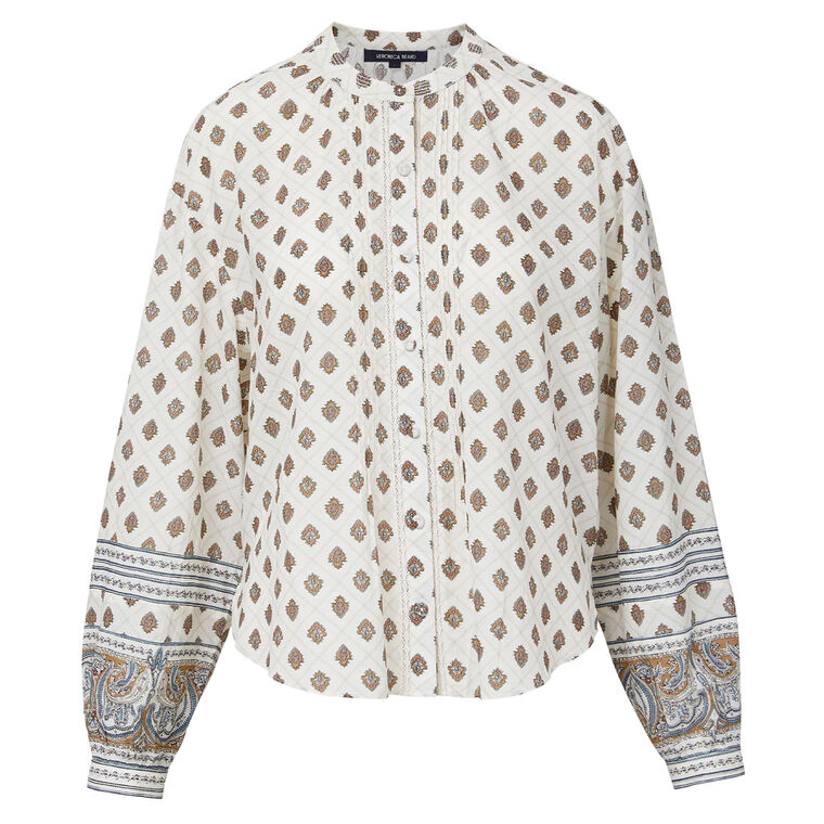 Lollie Paisley Button-Down Blouse image number null