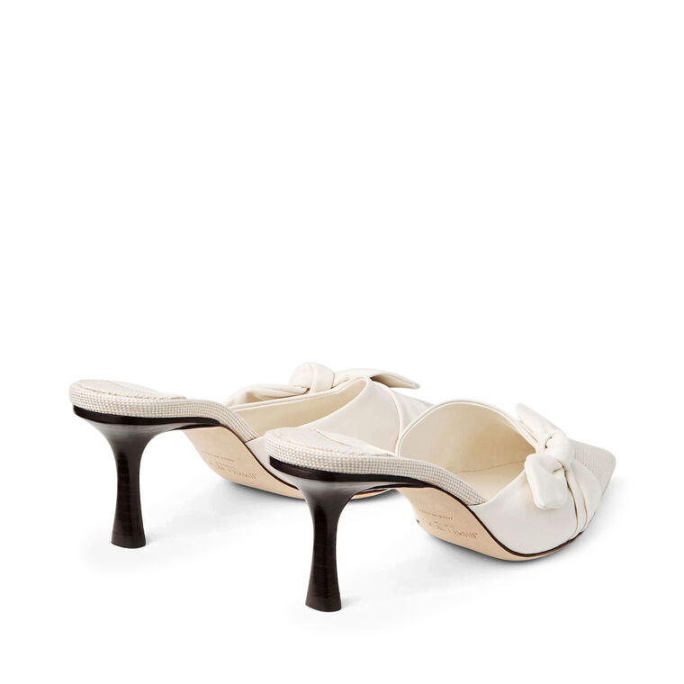 Livi 65mm Flecked Canvas Mule With Leather Bow image number null