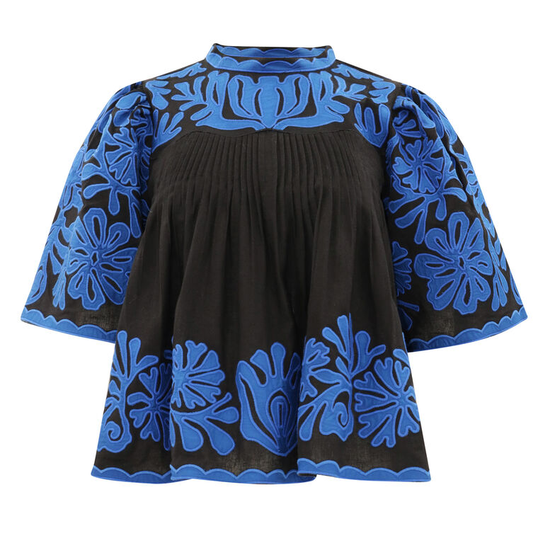 Agathe Applique Short Sleeve Top image number null