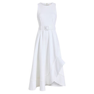 Zelda Sleeveless Belted Denim Midi Dress