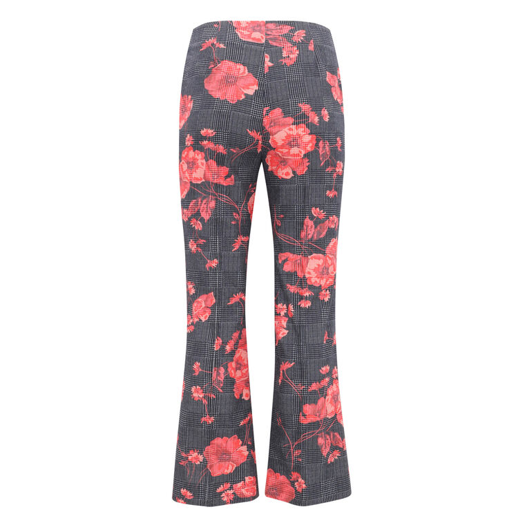 Floral Check Side Zip Ankle Pant image number null