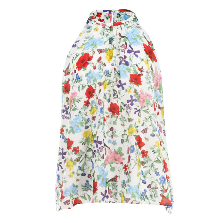 Erna Sleeveless Halter Tie Neck Blouse image number null