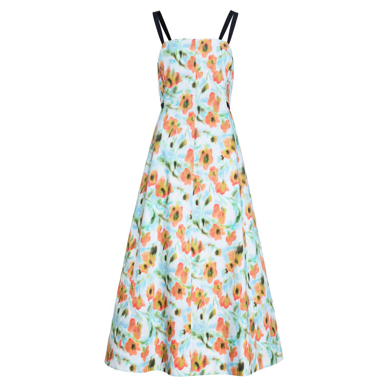 Tavia Sleeveless Paneled Poplin Midi Dress image number null