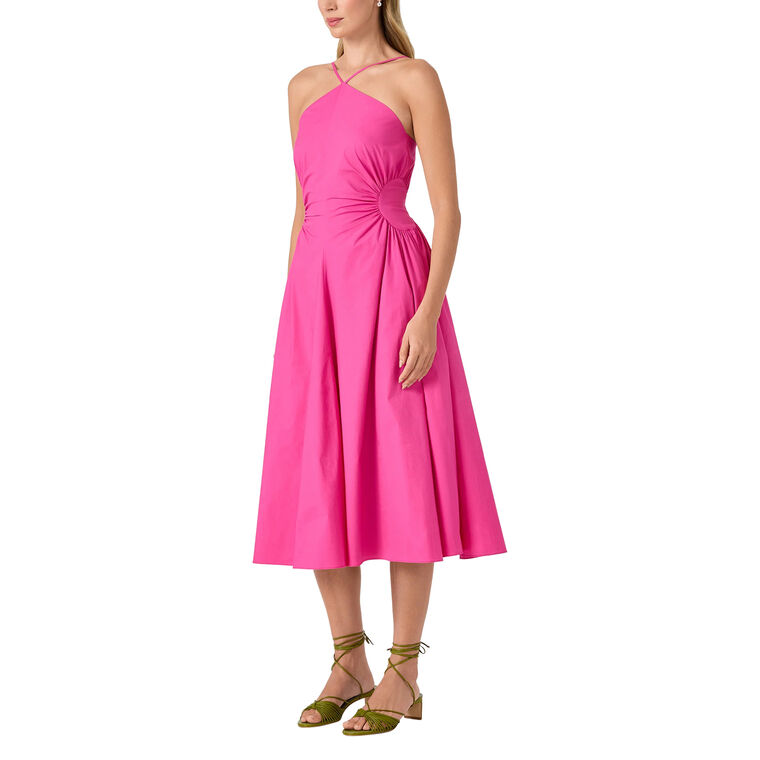 Kata Halterneck Shirred Waist Midi Dress image number null