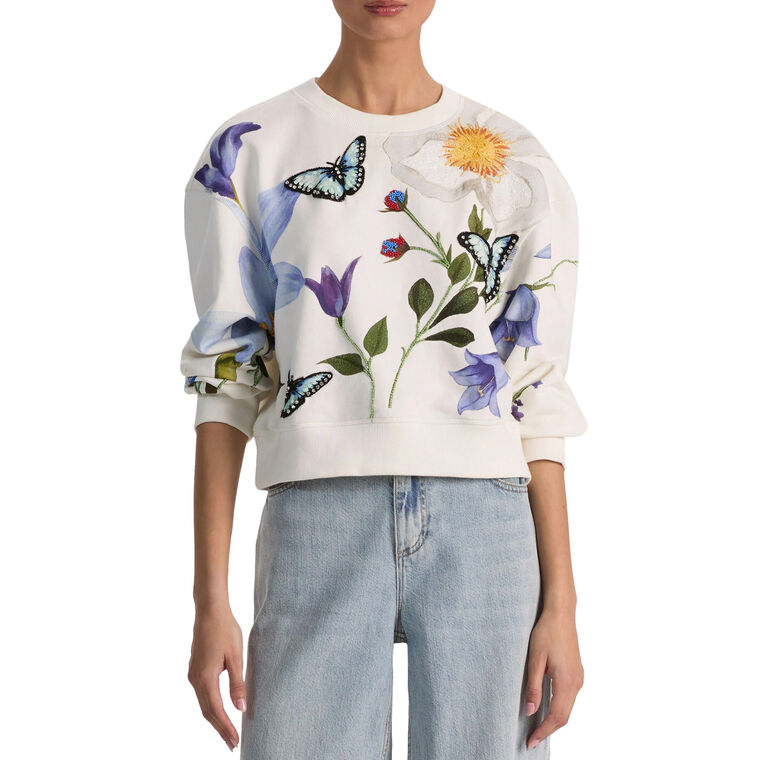 Russell Embellished Relaxed Crewneck Sweatshirt image number null