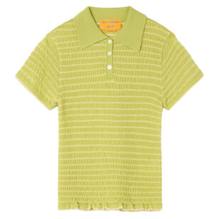 Smocked Shrunken Polo