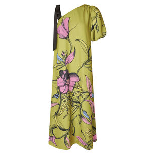 One Sleeve Maxi Dress With Bow Strap