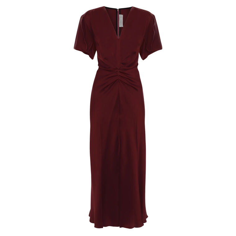 Eve Short Sleeve Ruched Midi Dress image number null