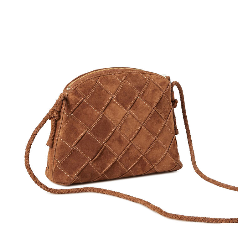 Mallory Woven Suede Crossbody Bag image number null