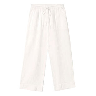 Kayson Cropped Wide-Leg Gauze Pant