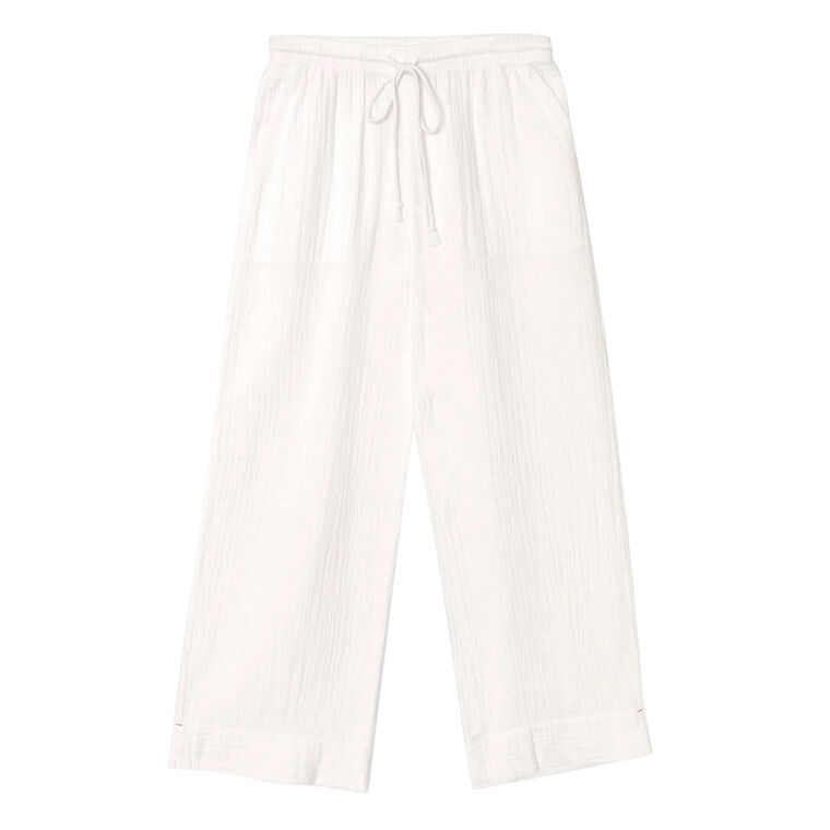 Kayson Cropped Wide-Leg Gauze Pant image number null