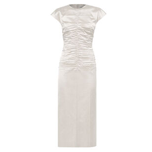Sheath Midi Dress With Pressed Draping Effect
