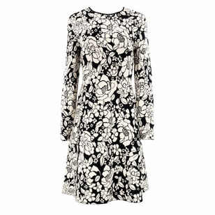 Long Sleeve Floral Jacquard Mini Dress