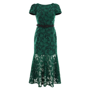 Tahlia Tulip Garden Lace Short Sleeve Belted Midi Dress
