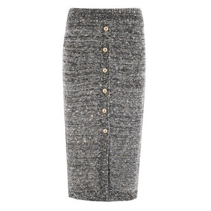 Tani Sequin Button-Front Midi-Skirt