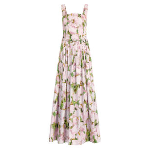 Sleeveless Watercolor Iris Poplin Day Dress