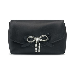Satin Mini Bag With Crystal Bow