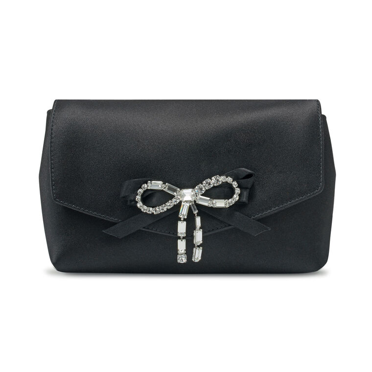 Satin Mini Bag With Crystal Bow image number null