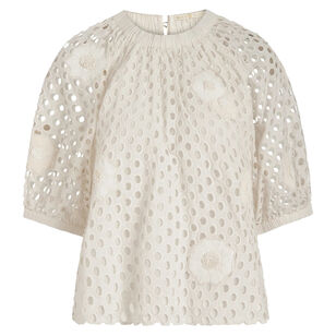 Doro Eyelet Raglan Sleeve Top