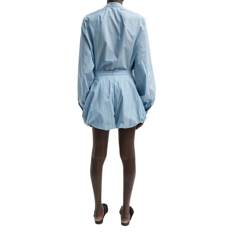 Striped Tech Poplin Bubble Short image number null