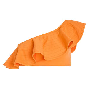 Doris Ruffled One-Shoulder Swim Top