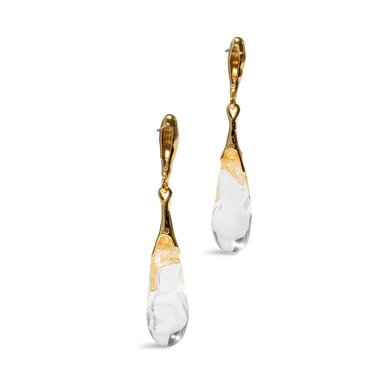 Liquid Lucite Teardrop Post Earrings image number null