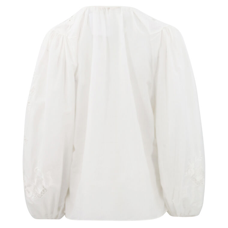 Gloria Embroidered Cotton-Silk Voile Blouse image number null
