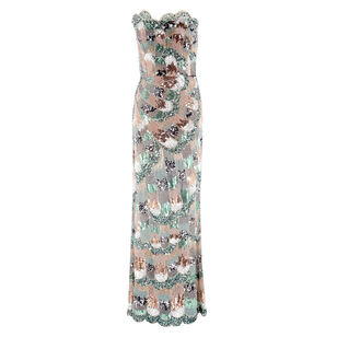 Strapless Embellished Maxi Dress