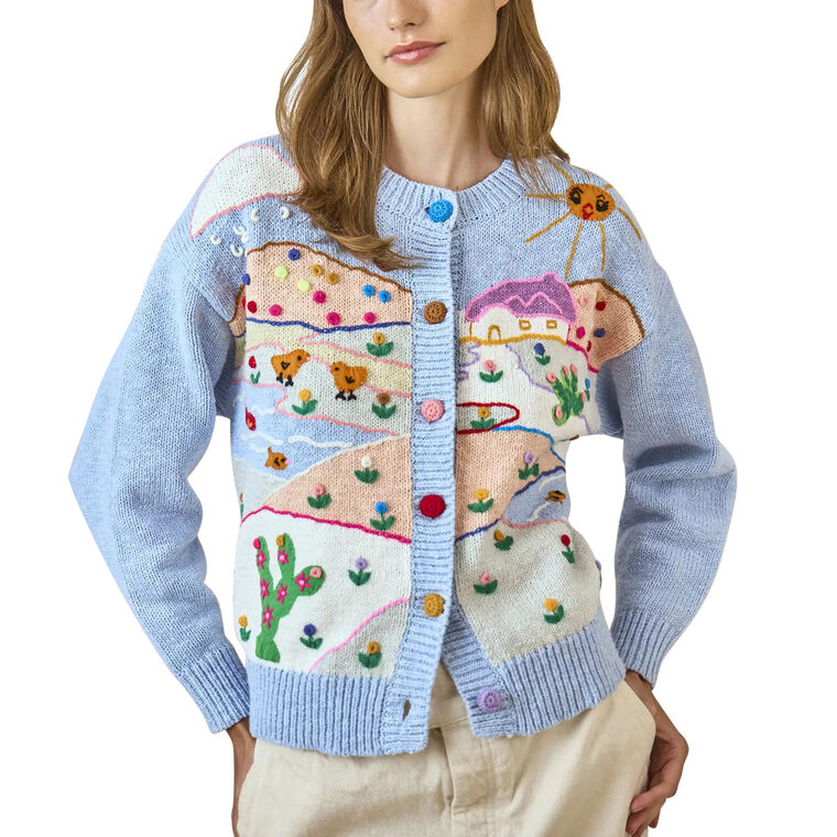 Sunny Days Hand-Embroidered Cardigan image number null