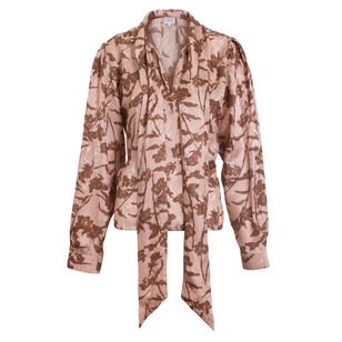 Petra Long Sleeve Silk Jacquard Top