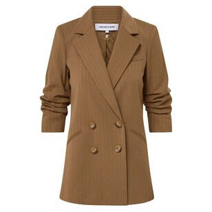 Rupert Ruched Sleeve Pinstripe Dickey Jacket