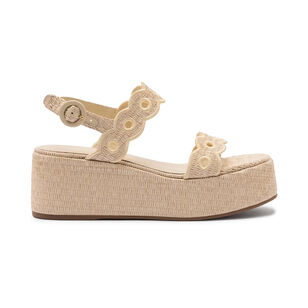 Florence Broderie Flat Form Raffia Sandal