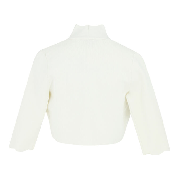 Scallop Trim Knit Bolero Cardigan image number null
