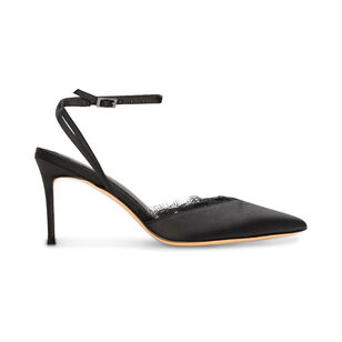 Lace 80mm Satin Ankle-Strap Pump