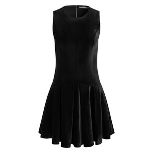 Adley Sleeveless Drop Waist Velvet Mini Dress