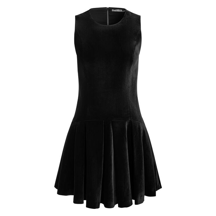 Adley Sleeveless Drop Waist Velvet Mini Dress image number null