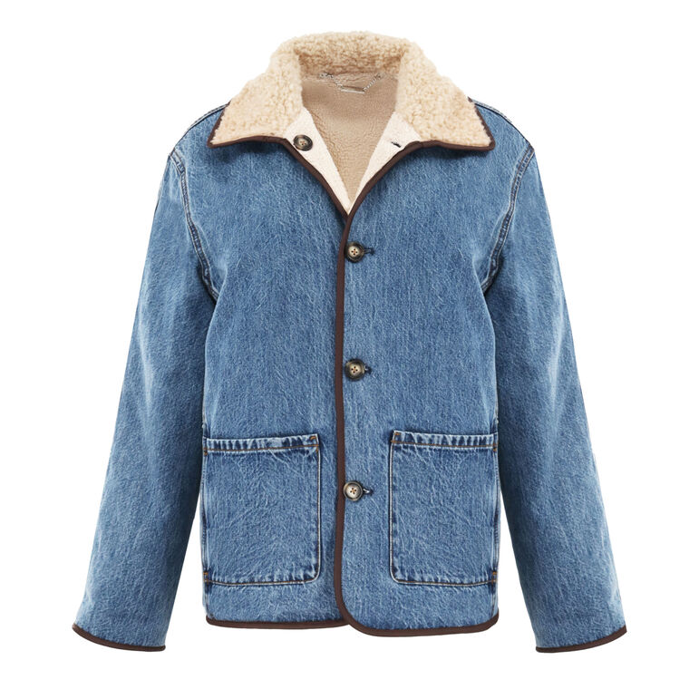 Townes Sherpa-Lined Reversible Denim Jacket image number null