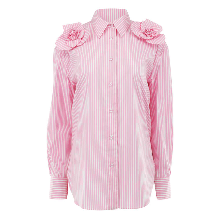 Flor Striped Button Down Shirt image number null
