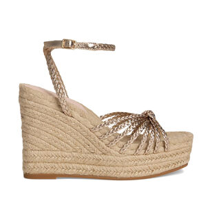 Pamela Mignon Knotted Metallic Leather Wedge