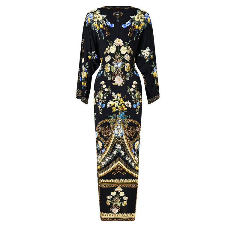 Long Split Front Twist Maxi Dress image number null