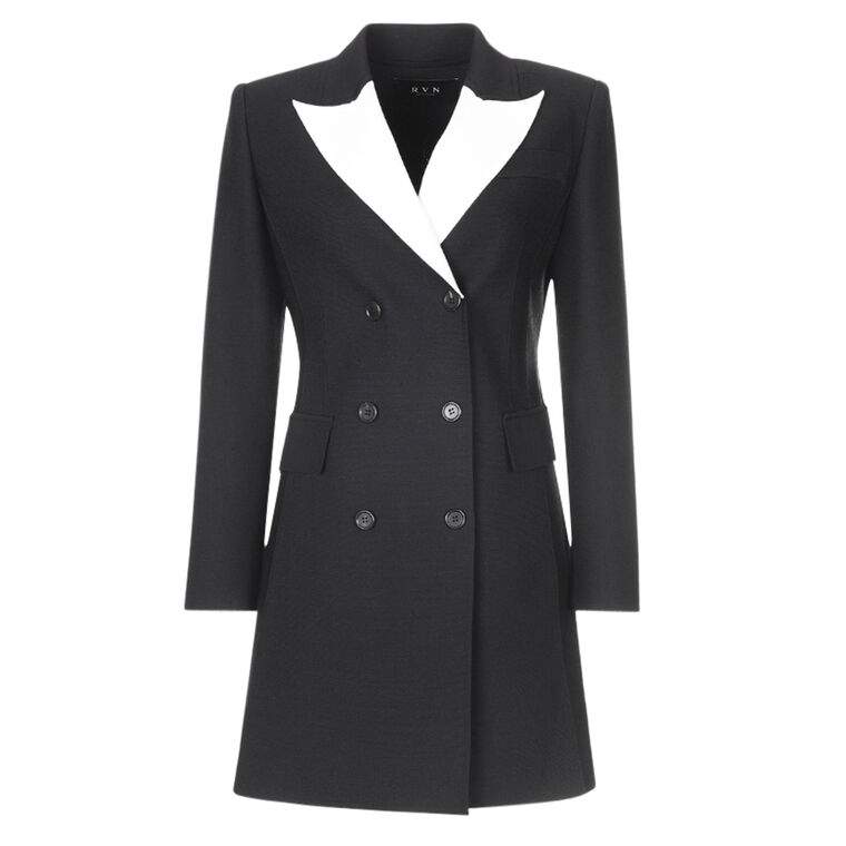 Omia Contrasted Lapel Jacket Dress image number null