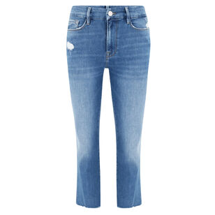 Le Crop Mini Boot Raw Stagger Jean